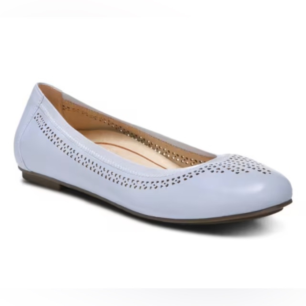 Vionic Blue Ballet Flats with Perforated Design